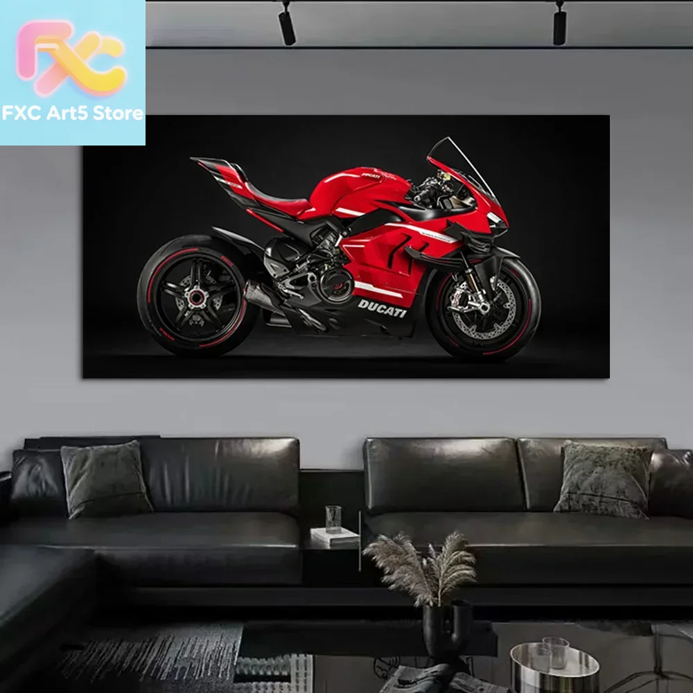 Aqua Sports Club - 1pc Frameloze klassieke vintage muurkunst motorcross